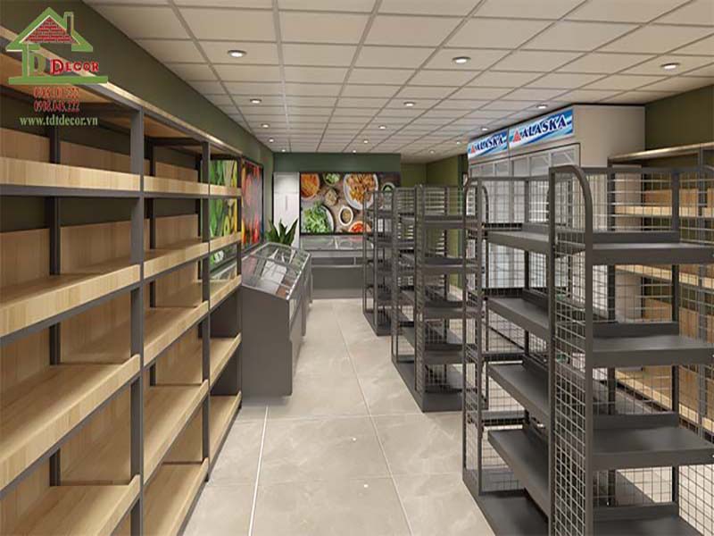Thiết kế nội thất cửa siêu thị mini khoa học