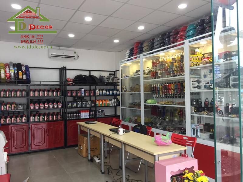 Thiết kế cửa hàng phụ tùng xe máy