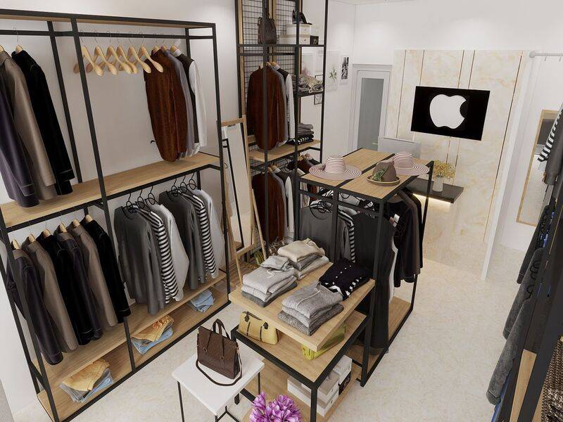 thiết kế shop quần áo 30m2