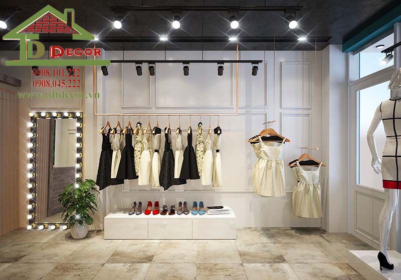 thiết kế shop quần áo nhỏ 10m2