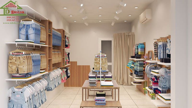 thiết kế shop quần áo nhỏ 10m2