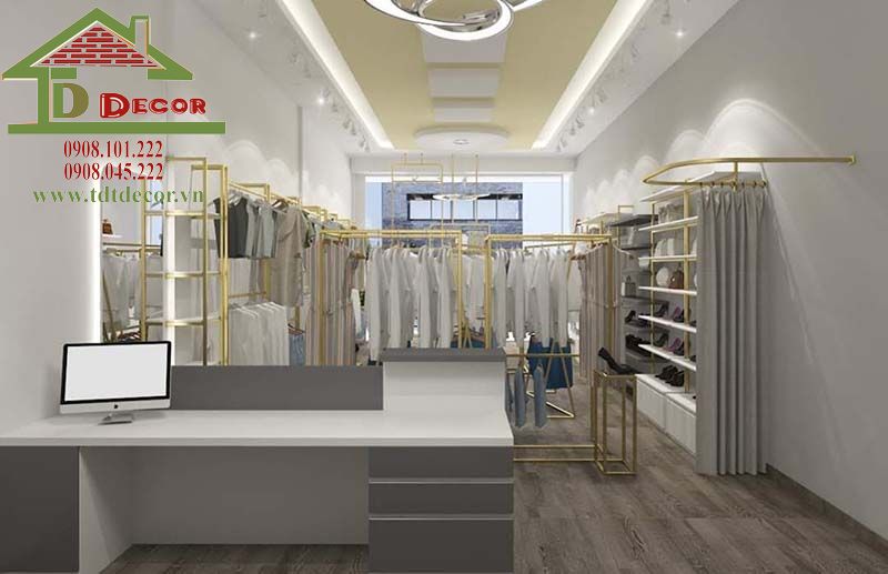thiết kế shop quần áo nhỏ 10m2