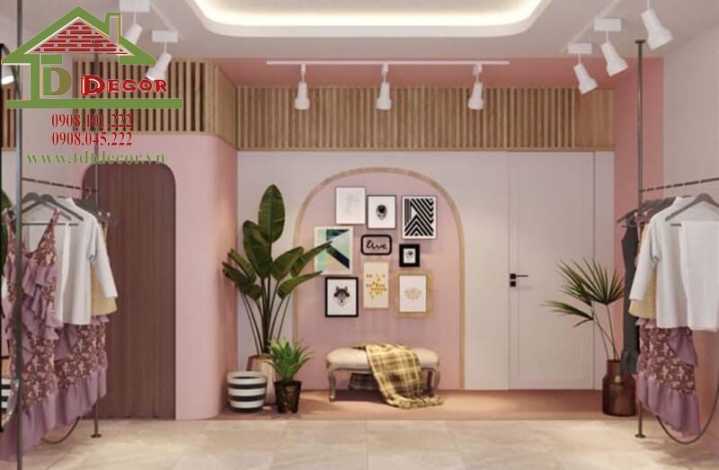 thiết kế shop quần áo nhỏ 10m2