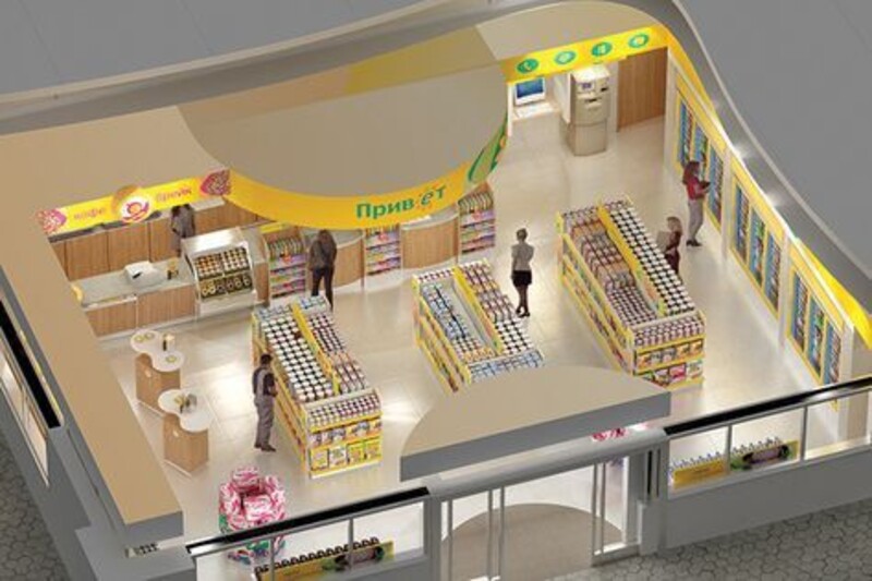 thiết kế siêu thị mini 60m2